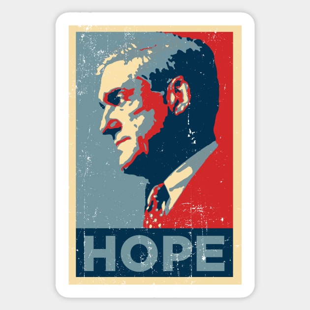 Robert Mueller HOPE Retro Obama Style Vintage Look Sticker by ClothedCircuit